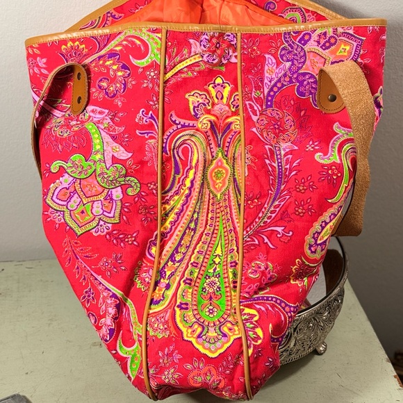 Vintage Vibrant Paisley Print Mod Tote XL - Picture 8 of 13